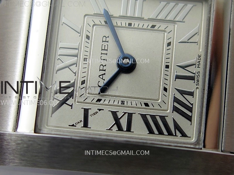 Tank Francaise Ladies 21.2mm SS 8848F 1:1 Best Edition Silver Dial on SS Bracelet Ronda Quartz
